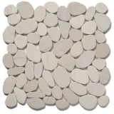 Pebble Antique Timor White 12×12 Level Pebble Mosaic Honed