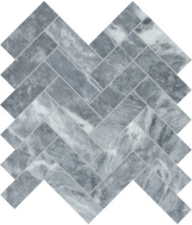 Aqua Intenso 1×4 Herringbone Mosaic Brushed