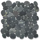 Pebble Medan Charcoal 12×12 Level Pebble Mosaic Honed