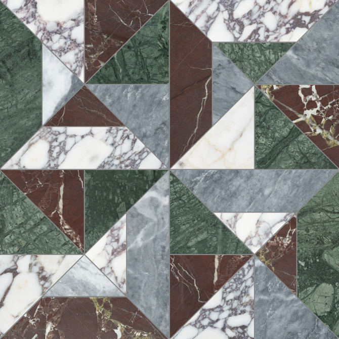 Waterjet Stone Mosaics Tropic 16×16 Tria Mosaic Mix