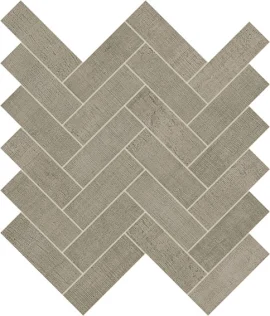 Fray Gray 1×4 Herringbone Mosaic Matte