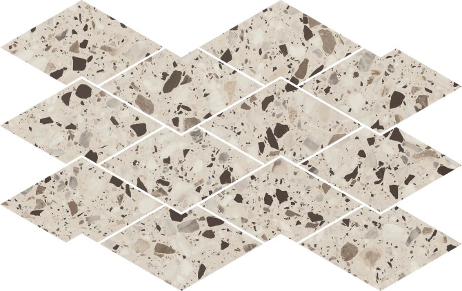 Terrazzo Allure Dune 10-1/2×17 Diamond Deco Mosaic Matte
