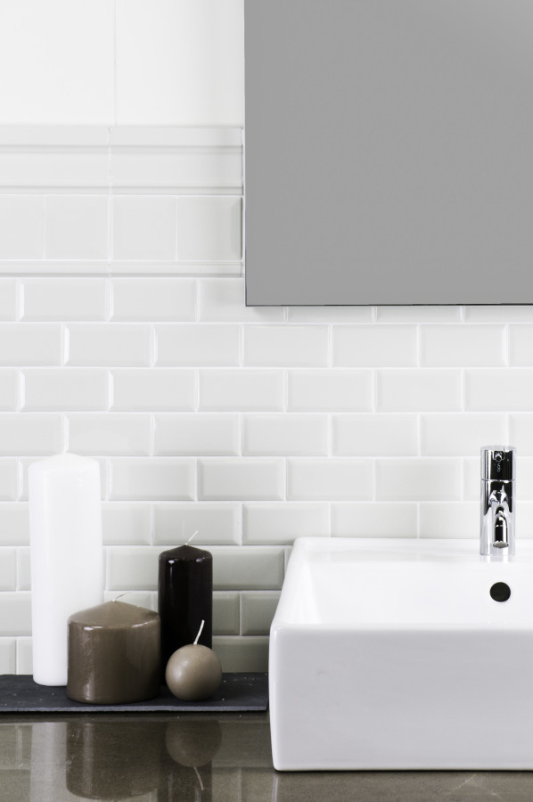 Adex Tile Patterns Neri White 3x6 Bullnose Glossy (6