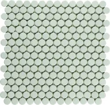 Hexes And O’S White 3/4″ Penny Round Mosaic Glossy
