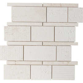 Shift Cream 12×13 Stripe Mosaic Textured