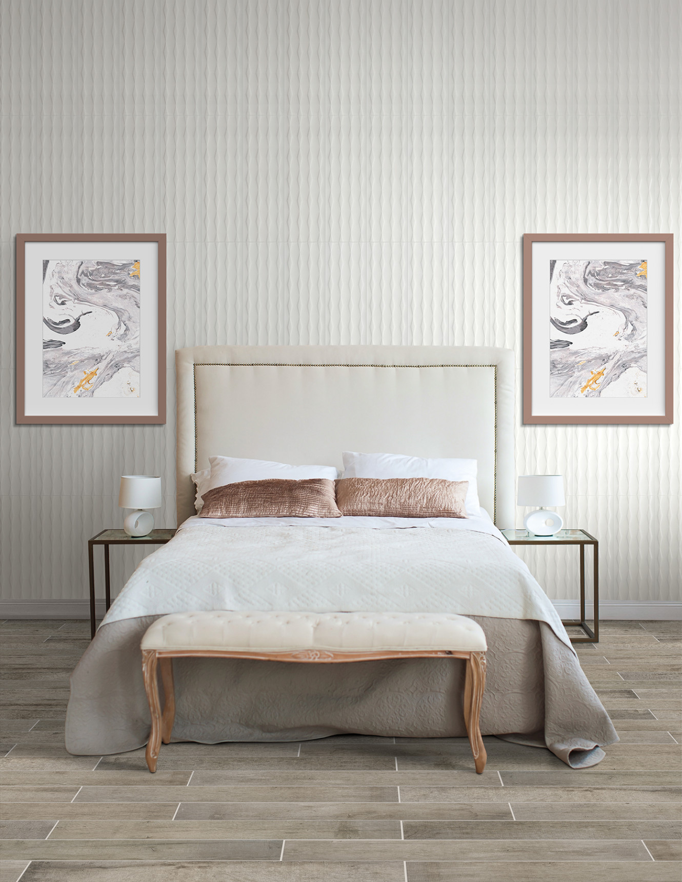 Visual Impressions White Linear Diamond 8x24