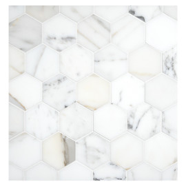 Stone Mosaic Collection Calacatta Gold Polished 2″ Hexagon Mosaic Polished