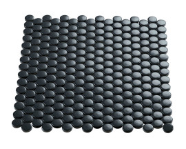 Multiplier Dark Grey 3/4″ Penny Round Mosaic Glossy