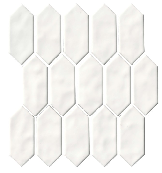 Artezen Elegant White 2×5 Picket Mosaic Glossy