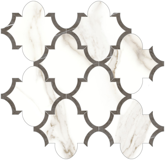 Caspar Calacatta 12×12 Arabesque Mosaic Polished