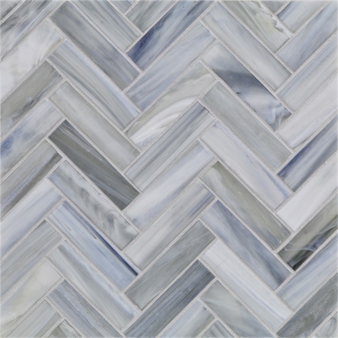 Agate Torino 1×4 Herringbone Mosaic Silk