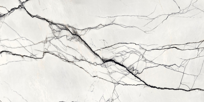 B&W_Marble Breach 64×128 Slab Glossy Rectified