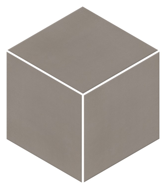 Neoconcrete Medium Gray 12×12 3D Cube Mosaic Matte