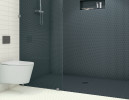 Multiplier White and Dark Grey 3/4 Penny Round Mosaic