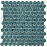 Mosaics Denim 1″ Hexagon Mosaic Gloss