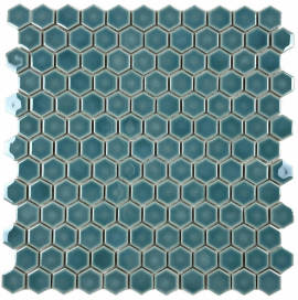 Mosaics Denim 1″ Hexagon Mosaic Gloss