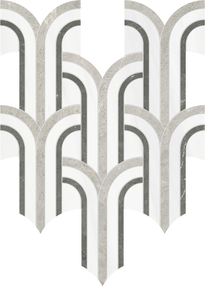 Waterjet Stone Mosaics Mist 11×12 Florence Mosaic Polished