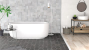 Fez Grey 2.5x5 Gloss and Cottage Graphite Hex 5.5x6.3