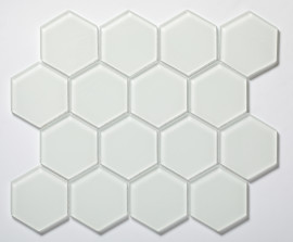 Glass Essentials Pure Silk 3″ Hexagon Mosaic Matte