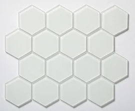 Glass Essentials Pure Silk 3″ Hexagon Mosaic Matte