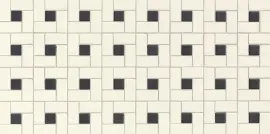 Unglazed Mosaics – Porcelain Biscuit/Black 12×24 Windmill Mosaic