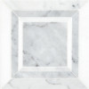 Pietra Visivo Collection Thassos Select Polished, Italian Carrara Light Select Polished, And Italian Carrara Dark Select Polished 6×6 Regal Square Mosaic Polished