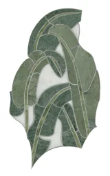 Olynthos Shamrock, Spring Green, Statuary Mist, And Teos Green 6×12 Devereau Mosaic