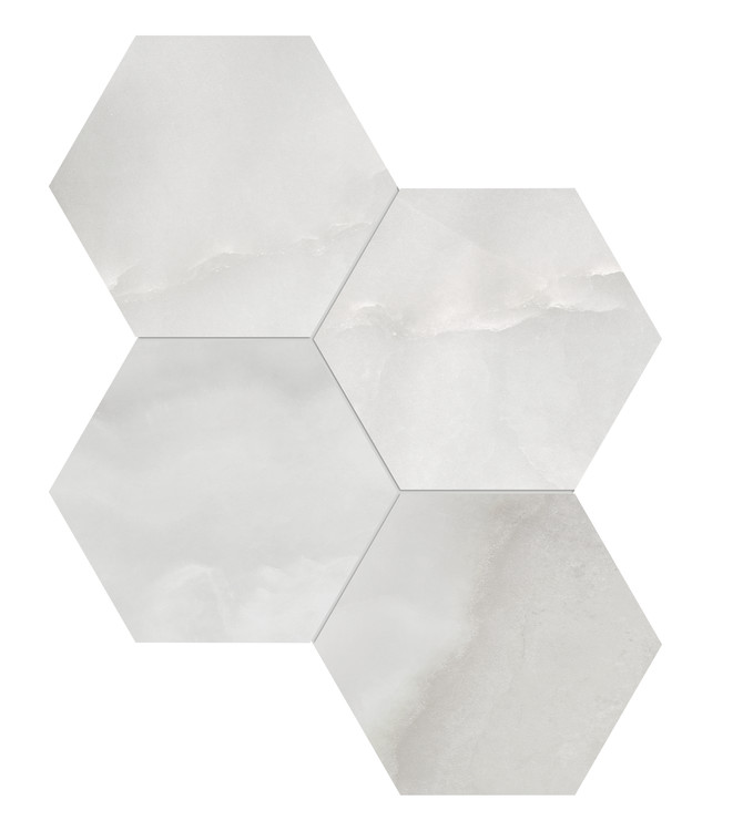 La Marca Onyx Nuvolato 6″ Hexagon Mosaic Honed