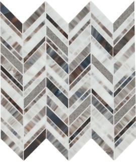 Stone Theory Gem 14×12 Chevron Mosaic Glossy