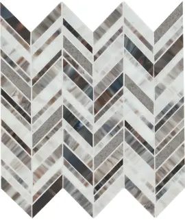 Stone Theory Gem 14×12 Chevron Mosaic Glossy
