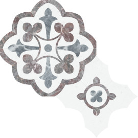 Waterjet Stone Mosaics Blush 16×16 Fleur Mosaic Honed
