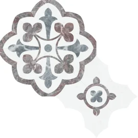 Waterjet Stone Mosaics Blush 16×16 Fleur Mosaic Honed