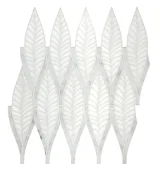 Olynthos Statuary Mist And Thassos Standard 12×13 Wisp  Mosaic