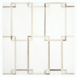 Fine Mosaic Works Bianco Dolomiti Select Honed, Oro Striato Polished, And Thassos Select Honed 12×12 Geometric Mosaic Honed