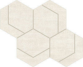 Fray Metal White 6×7 Hexmark Mosaic