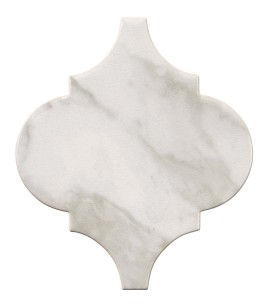 Ami White 6″ Arabesque Decorative Tile Matte Rectified