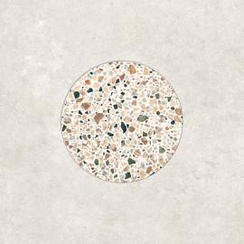 Romana Multicolor White 24×24 Cross Cut Circle Decorative Tile Matte Rectified