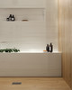 Beyond Dolomite Warm White 24x48 and Memory Oak Caramel Spa