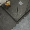 Cove Ocean Coal Hexagon 10x9 Coal Mosaic and Bullnose