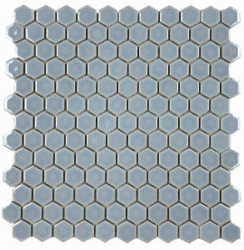 Mosaics Light Blue 1″ Hexagon Mosaic Gloss