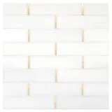 Specialty Mosaic Collection Bianco Dolomiti Select Polished And Matte Brass 9×12 Touch of Brass Mosaic Polished