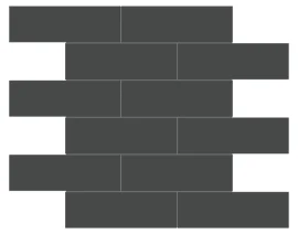 Nantucket Black 2×6 Brick Mosaic Glossy