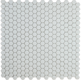 Cafe White Matte 11×11 Mini Hexagon Mosaic Matte