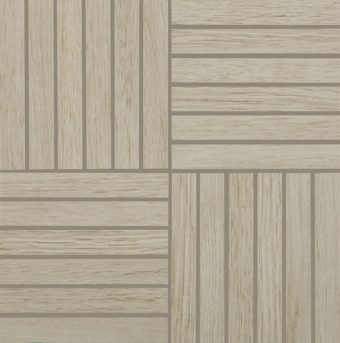 Nest Mindful In Oak And Olive Mix 1×6 Mosaic Matte Rectified