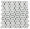 Hexes And O’S White 1″ Hexagon Mosaic Gloss