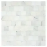 Basic Mosaic Collection Asian Carrara Ultra Premium Honed 1×1 Offset Square Mosaic