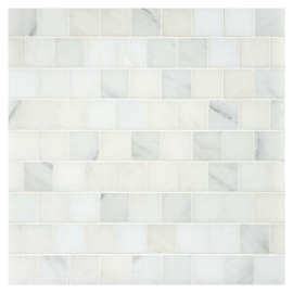 Basic Mosaic Collection Asian Carrara Ultra Premium Honed 1×1 Offset Square Mosaic