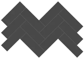 Nantucket Black 8×16 Herringbone Mosaic Glossy