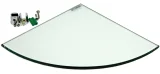 Bathroom Fixtures Tempered Glass 9″ Corner Shelf – 8mm Surface Mount