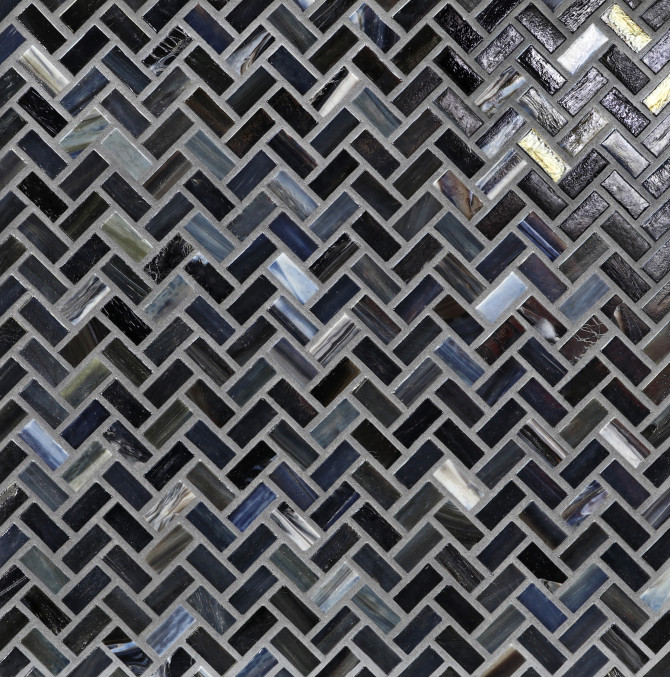 Agate Abruzzo 1/2×1 Herringbone Mosaic Pearl